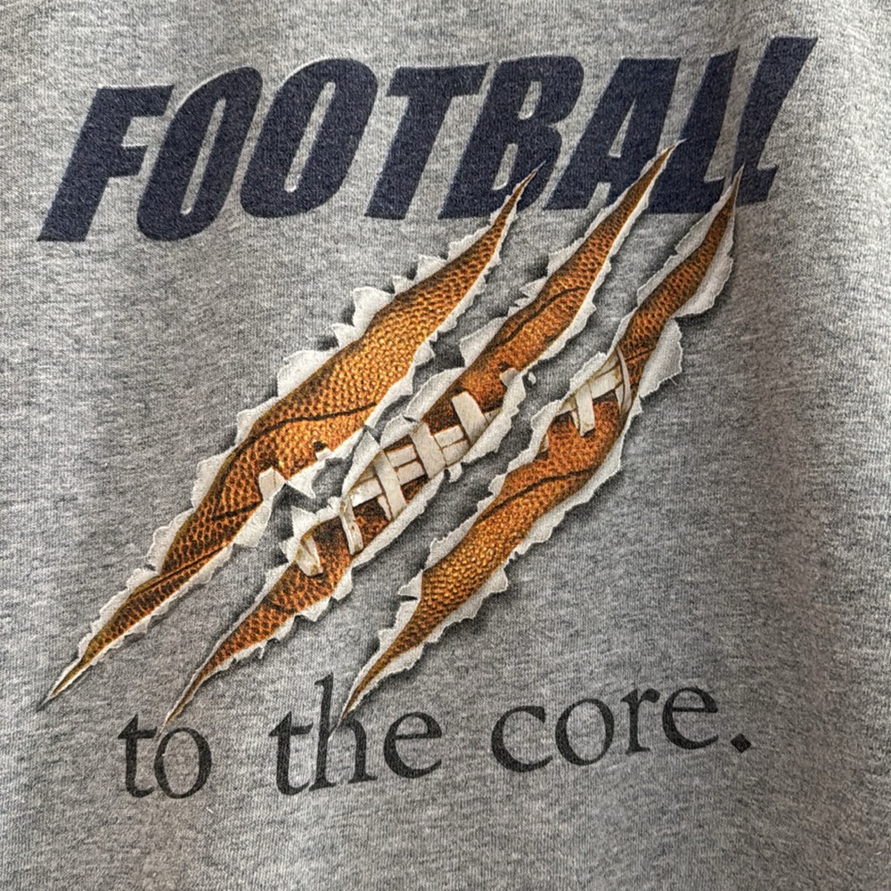 ✋Football to the Core T shirt Vintage Heathered Grey College NFL
